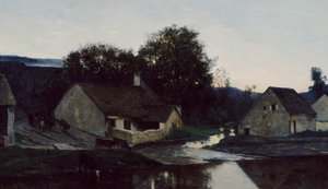 La aldea de Optevoz, ca. 1852 de Charles Francois Daubigny