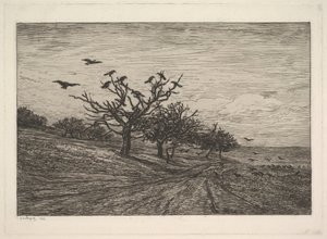 Árbol lleno de cuervos, 1867 de Charles Francois Daubigny