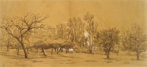 Vista de un huerto en Saint-Denis de Charles Francois Daubigny