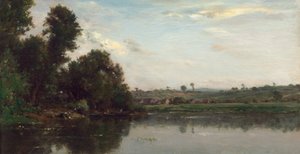 Lavanderas en el río Oise cerca de Valmondois, 1865 de Charles Francois Daubigny