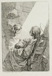 La Virgen María acuna al Niño Jesús