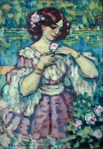 Dama con una rosa