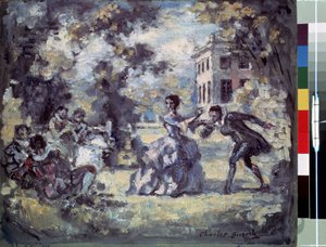 ""Scene galante"" (Escena amorosa) Pintura de Charles Guerin (1875-1939) hacia 1908 San Petersburgo, museo del hermitage DR