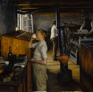 La imprenta del pueblo, Haarlem, Países Bajos de Charles Frederic Ulrich