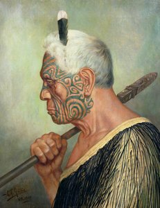 Un guerrero maorí de Charles Frederick Goldie