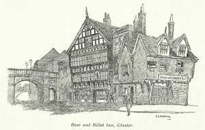 Bear and Billet Inn, Chester (litografía) de Charles George Harper
