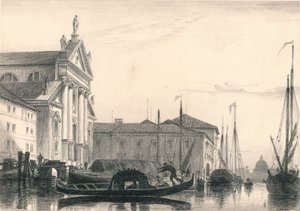 San Giorgio Maggiore. Luz de luna, siglo XIX de Charles George Lewis