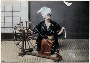Rueda de hilar, c1890