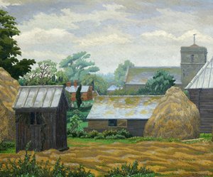 Church Farm, Shipley (óleo sobre lienzo) de Charles Ginner