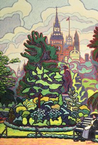 Jardines a lo largo de Victoria Embankment de Charles Ginner