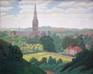 Catedral de Salisbury (óleo) de Charles Ginner