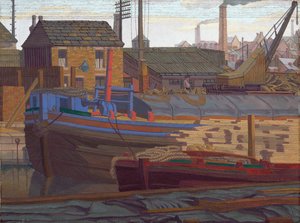 The Barges, Leeds de Charles Ginner