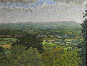 The Malvern Hills, Worcestershire (óleo sobre lienzo) de Charles Ginner