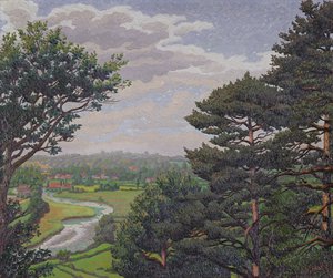 El río Avon, cerca de Salisbury (óleo sobre lienzo) de Charles Ginner