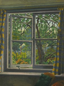 A través de la ventana de una cabaña, Shipley, Sussex