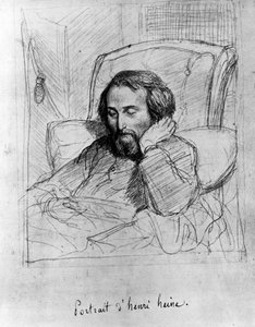Heinrich Heine (1797-1856), escritor alemán. Dibujo de Charles Gleyre