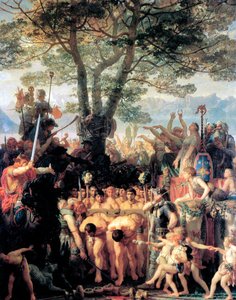Los helvecios obligan a los romanos a pasar bajo el yugo, 1858