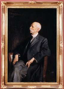 Manuel Patricio Rodríguez García sentado en un sillón de Charles Goldsborough Anderson