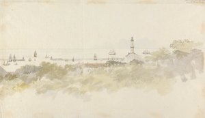 Génova - Un paisaje marino con navegación de Charles Gore