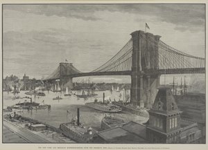 El Puente Colgante de Nueva York y Brooklyn desde el lado de Brooklyn, finales de 1800 de Charles Graham