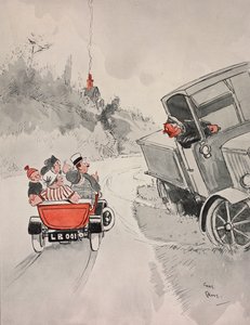 Canned sardines and the sarcastic truck driver, viñeta de Chas Grave (1886-1944) extraída de The Tatler, nº 1406, 6 de junio. de Charles Grave