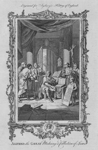Alfredo el Grande haciendo una colección de leyes, 1773 de Charles Grignion