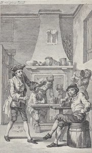 Frontispicio de Roderick Random de Tobias Smollett, 1748 de Charles Grignion