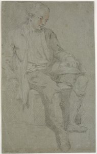Estudio de un joven sentado de Charles Grignion d.Æ.