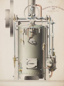 Máquina de vapor vertical, 5HP (acuarela) de Charles Gustav Louis Phillips