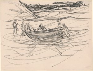 Lanzamiento del bote salvavidas de Charles H. Woodbury