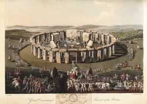 Gran Festival Convencional de los Británicos en Stonehenge, antes de la Revolución, 1821 (grabado)