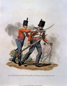 Un oficial y un soldado del 53º Regimiento de Infantería Ligera, de 