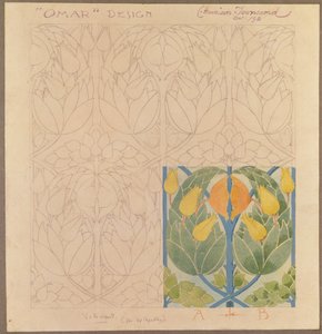 Omar, diseño para un doble tejido de seda y lana, 1898 de Charles Harrison Townsend