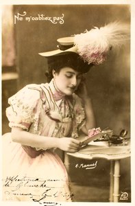 No me olvides, Mujer de la Belle Époque de Augustus Kollner