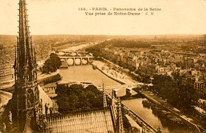 Sena desde Notre Dame, París, Sena, Isla de Francia, Francia de Augustus Kollner