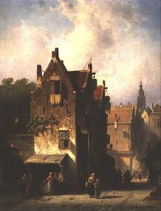 Escena callejera con figuras