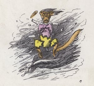 Perro pequeño volado en pedazos por el viento de Charles Henry (after) Bennett
