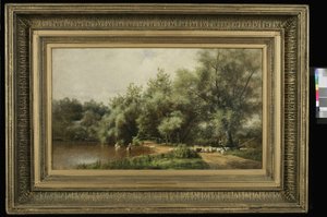 Lavado de ovejas en Long Island, 1874