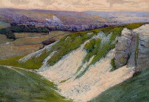 The Chalk Pit, Sussex (acuarela) de Charles Herbert Rogers