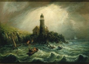 Vista al mar del faro de Cape Poge de Charles Hubbard