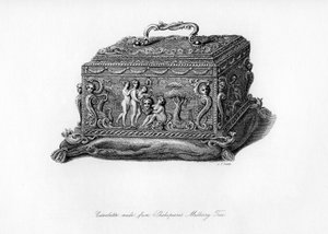 Cassolette tallada hecha de la madera del árbol de morera de Shakespeare, siglo XVIII, 1840