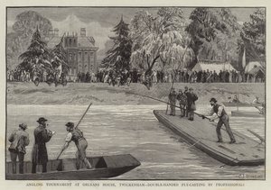Torneo de Pesca en Orleans House, Twickenham, Lanzamiento de Mosca a Dos Manos por Profesionales de Charles J. Staniland