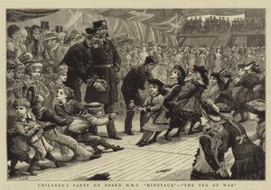 Fiesta infantil a bordo del HMS Minotaur, El tira y afloja de Charles J. Staniland