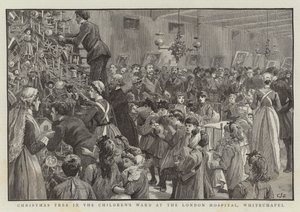 Árbol de Navidad en la sala de niños del Hospital de Londres, Whitechapel de Charles J. Staniland