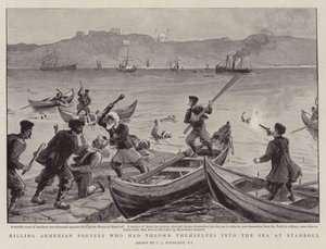 Matando a los Porteadores Armenios que se Habían Lanzado al Mar en Stamboul de Charles J. Staniland