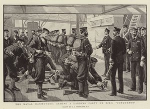 Las maniobras navales, armando un grupo de desembarco en el HMS Conqueror