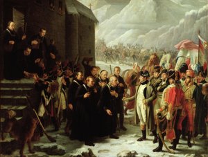 El Primer Cónsul visitando el Hospicio de Mont Saint-Bernard, 20 de mayo de 1800, 1810 de Charles Jacques Lebel