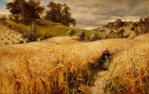 Coming Thro The Rye (aceite en tarjeta) de Charles James (attr.to) Lewis