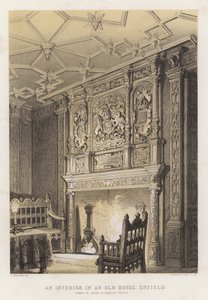 Un interior en una casa antigua, Enfield, conocida como el palacio de la Reina Isabel de Charles James Richardson