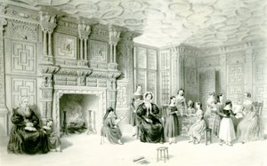 El aula en Campden House, c.1840 (grabado) de Charles James Richardson